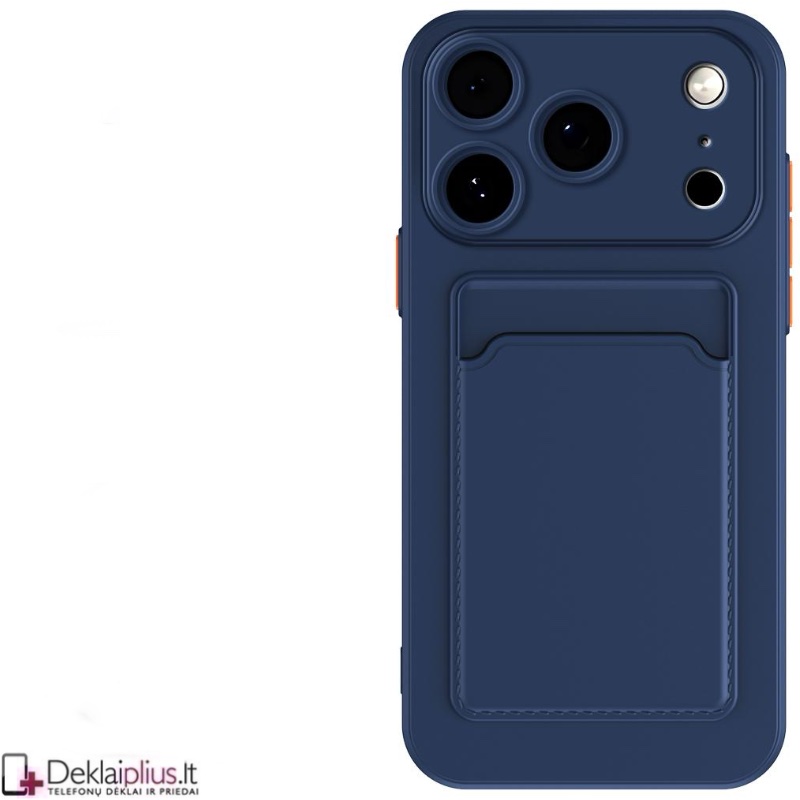 Guminis dėklas su kišenėle - mėlynas (Apple Iphone 17 Pro/Iphone 18 Pro) Guminis dėklas su kišenėle - mėlynas (Apple Iphone 17 Pro/Iphone 18 Pro)